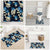 Blue Tropical Hawaii Bathroom Set Seamless Monstera Plumeria Hawaiian Pattern - Polynesian Pride
