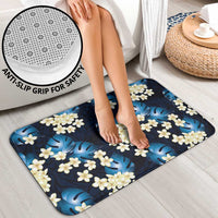 Blue Tropical Hawaii Bathroom Set Seamless Monstera Plumeria Hawaiian Pattern - Polynesian Pride