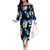 Blue Tropical Hawaii Family Matching Off The Shoulder Long Sleeve Dress and Hawaiian Shirt Seamless Monstera Plumeria Hawaiian Pattern - Polynesian Pride