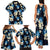 Blue Tropical Hawaii Family Matching Tank Maxi Dress and Hawaiian Shirt Seamless Monstera Plumeria Hawaiian Pattern - Polynesian Pride