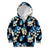 Blue Tropical Hawaii Kid Hoodie Seamless Monstera Plumeria Hawaiian Pattern - Polynesian Pride