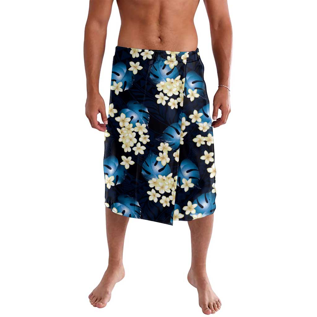 Blue Tropical Hawaii Lavalava Seamless Monstera Plumeria Hawaiian Pattern - Polynesian Pride