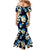 Blue Tropical Hawaii Mermaid Dress Seamless Monstera Plumeria Hawaiian Pattern - Polynesian Pride