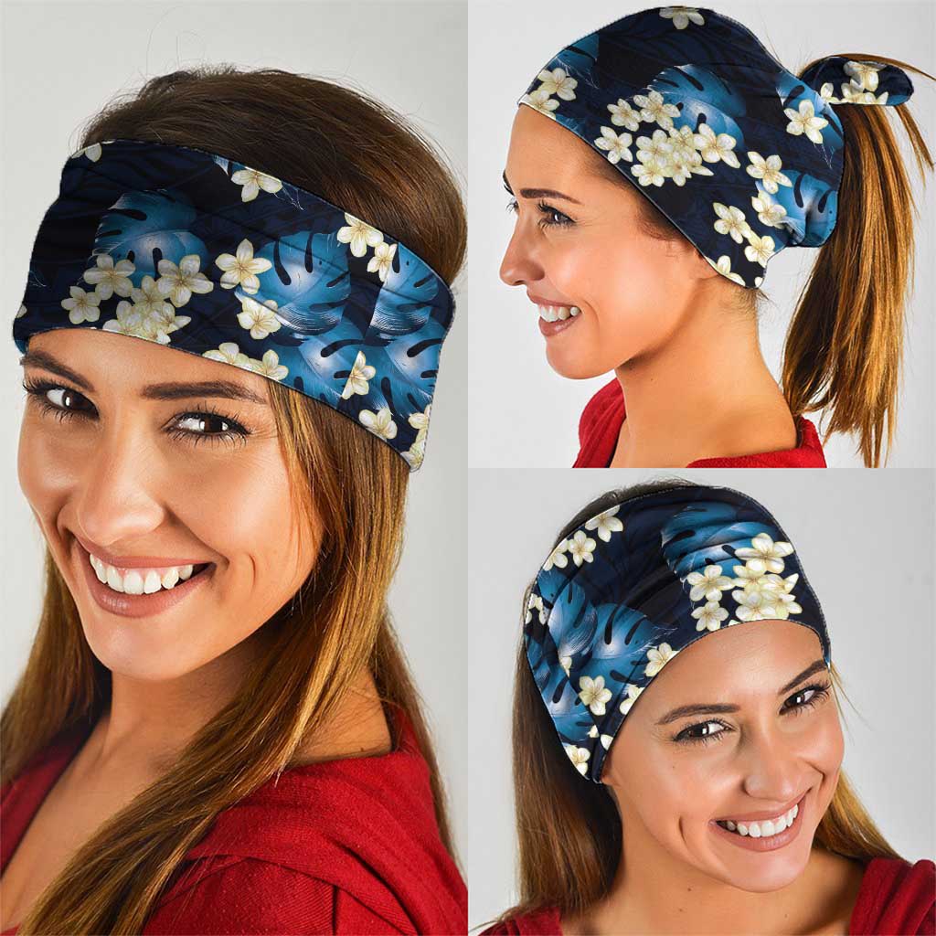 Blue Tropical Hawaii Neck Gaiter Seamless Monstera Plumeria Hawaiian Pattern - Polynesian Pride