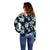 Blue Tropical Hawaii Off Shoulder Sweater Seamless Monstera Plumeria Hawaiian Pattern - Polynesian Pride