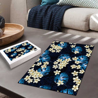 Blue Tropical Hawaii Puzzle Seamless Monstera Plumeria Hawaiian Pattern LT14 - Polynesian Pride