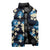 Blue Tropical Hawaii Sleeveless Puffer Jacket Seamless Monstera Plumeria Hawaiian Pattern - Polynesian Pride