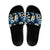 Blue Tropical Hawaii Slide Sandals Seamless Monstera Plumeria Hawaiian Pattern - Polynesian Pride