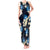Blue Tropical Hawaii Tank Maxi Dress Seamless Monstera Plumeria Hawaiian Pattern - Polynesian Pride