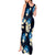 Blue Tropical Hawaii Tank Maxi Dress Seamless Monstera Plumeria Hawaiian Pattern - Polynesian Pride