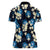 Blue Tropical Hawaii Women Polo Shirt Seamless Monstera Plumeria Hawaiian Pattern - Polynesian Pride