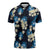 Blue Tropical Hawaii Zipper Polo Shirt Seamless Monstera Plumeria Hawaiian Pattern - Polynesian Pride