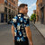 Blue Tropical Hawaii Zipper Polo Shirt Seamless Monstera Plumeria Hawaiian Pattern - Polynesian Pride