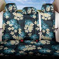 Dark Cyan Tropical Hawaii Back Car Seat Cover Seamless Monstera Plumeria Hawaiian Pattern - Polynesian Pride