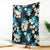 Dark Cyan Tropical Hawaii Blanket Seamless Monstera Plumeria Hawaiian Pattern - Polynesian Pride