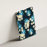 Dark Cyan Tropical Hawaii Canvas Wall Art Seamless Monstera Plumeria Hawaiian Pattern - Polynesian Pride