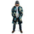 Dark Cyan Tropical Hawaii Cloak Seamless Monstera Plumeria Hawaiian Pattern - Polynesian Pride