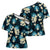Dark Cyan Tropical Hawaii Cross Shoulder Shirt Seamless Monstera Plumeria Hawaiian Pattern - Polynesian Pride