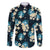 Dark Cyan Tropical Hawaii Family Matching Off The Shoulder Long Sleeve Dress and Hawaiian Shirt Seamless Monstera Plumeria Hawaiian Pattern - Polynesian Pride