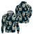 Dark Cyan Tropical Hawaii Hoodie Seamless Monstera Plumeria Hawaiian Pattern - Polynesian Pride