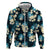 Dark Cyan Tropical Hawaii Hoodie Seamless Monstera Plumeria Hawaiian Pattern - Polynesian Pride