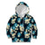 Dark Cyan Tropical Hawaii Kid Hoodie Seamless Monstera Plumeria Hawaiian Pattern - Polynesian Pride