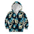 Dark Cyan Tropical Hawaii Kid Hoodie Seamless Monstera Plumeria Hawaiian Pattern - Polynesian Pride