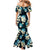 Dark Cyan Tropical Hawaii Mermaid Dress Seamless Monstera Plumeria Hawaiian Pattern - Polynesian Pride