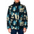 Dark Cyan Tropical Hawaii Padded Jacket Seamless Monstera Plumeria Hawaiian Pattern - Polynesian Pride