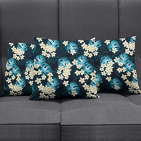 Dark Cyan Tropical Hawaii Pillow Cover Seamless Monstera Plumeria Hawaiian Pattern - Polynesian Pride