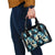 Dark Cyan Tropical Hawaii Shoulder Handbag Seamless Monstera Plumeria Hawaiian Pattern - Polynesian Pride