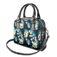 Dark Cyan Tropical Hawaii Shoulder Handbag Seamless Monstera Plumeria Hawaiian Pattern - Polynesian Pride