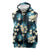 Dark Cyan Tropical Hawaii Sleeveless Zip Hoodie Seamless Monstera Plumeria Hawaiian Pattern - Polynesian Pride