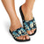 Dark Cyan Tropical Hawaii Slide Sandals Seamless Monstera Plumeria Hawaiian Pattern - Polynesian Pride