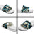 Dark Cyan Tropical Hawaii Slide Sandals Seamless Monstera Plumeria Hawaiian Pattern - Polynesian Pride