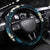 Dark Cyan Tropical Hawaii Steering Wheel Cover Seamless Monstera Plumeria Hawaiian Pattern - Polynesian Pride