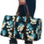 Dark Cyan Tropical Hawaii Travel Bag Seamless Monstera Plumeria Hawaiian Pattern - Polynesian Pride