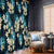 Dark Cyan Tropical Hawaii Window Curtain Seamless Monstera Plumeria Hawaiian Pattern - Polynesian Pride