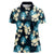 Dark Cyan Tropical Hawaii Women Polo Shirt Seamless Monstera Plumeria Hawaiian Pattern - Polynesian Pride