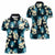 Dark Cyan Tropical Hawaii Women Polo Shirt Seamless Monstera Plumeria Hawaiian Pattern - Polynesian Pride
