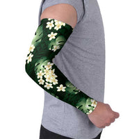 Green Tropical Hawaii Arm Sleeves Seamless Monstera Plumeria Hawaiian Pattern - Polynesian Pride