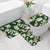 Green Tropical Hawaii Bathroom Set Seamless Monstera Plumeria Hawaiian Pattern - Polynesian Pride