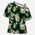 Green Tropical Hawaii Cross Shoulder Shirt Seamless Monstera Plumeria Hawaiian Pattern - Polynesian Pride