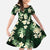 Green Tropical Hawaii Family Matching Off The Shoulder Long Sleeve Dress and Hawaiian Shirt Seamless Monstera Plumeria Hawaiian Pattern - Polynesian Pride