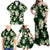 Green Tropical Hawaii Family Matching Off Shoulder Maxi Dress and Hawaiian Shirt Seamless Monstera Plumeria Hawaiian Pattern - Polynesian Pride