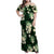 Green Tropical Hawaii Family Matching Off Shoulder Maxi Dress and Hawaiian Shirt Seamless Monstera Plumeria Hawaiian Pattern - Polynesian Pride