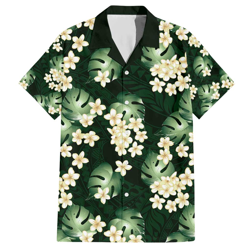 Green Tropical Hawaii Hawaiian Shirt Seamless Monstera Plumeria Hawaiian Pattern - Polynesian Pride