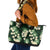 Green Tropical Hawaii Leather Tote Bag Seamless Monstera Plumeria Hawaiian Pattern - Polynesian Pride