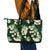 Green Tropical Hawaii Leather Tote Bag Seamless Monstera Plumeria Hawaiian Pattern - Polynesian Pride