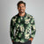 Green Tropical Hawaii Long Sleeve Polo Shirt Seamless Monstera Plumeria Hawaiian Pattern - Polynesian Pride